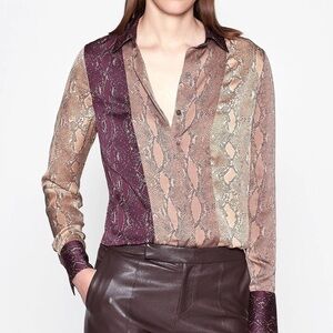 EQUIPMENT FEMME Yvonet Top Pine Bark
Python Snakeskin Brown S Petite
